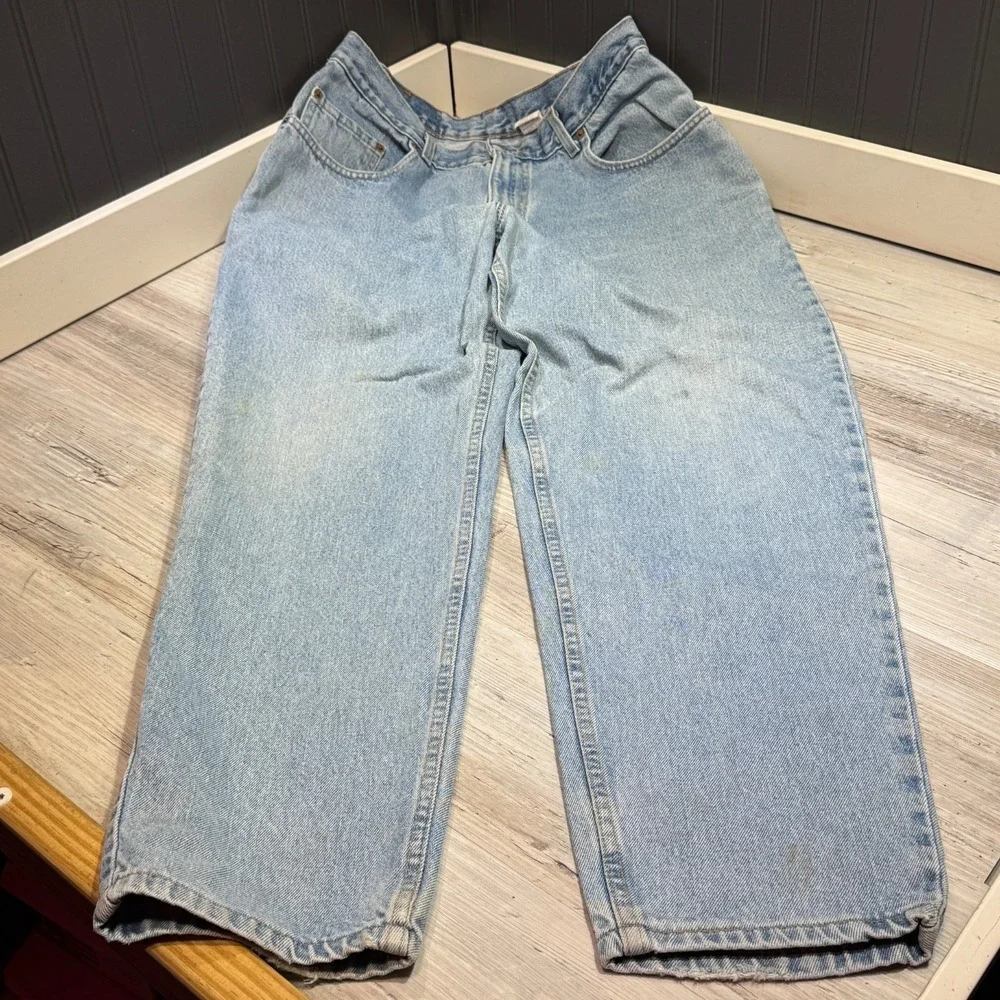 VTG Levis 560 Jeans Mens 34x30 Blue Relaxed Tapered Light Wash Made In USA Bat‎